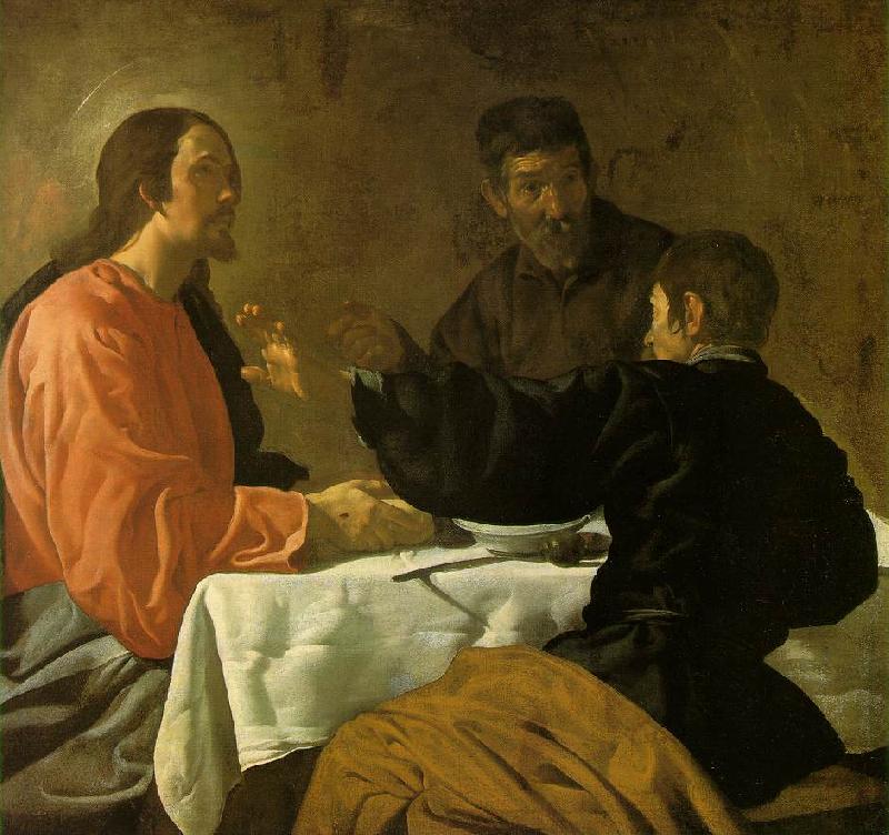 VELAZQUEZ, Diego Rodriguez de Silva y The Supper at Emmaus sg oil painting picture